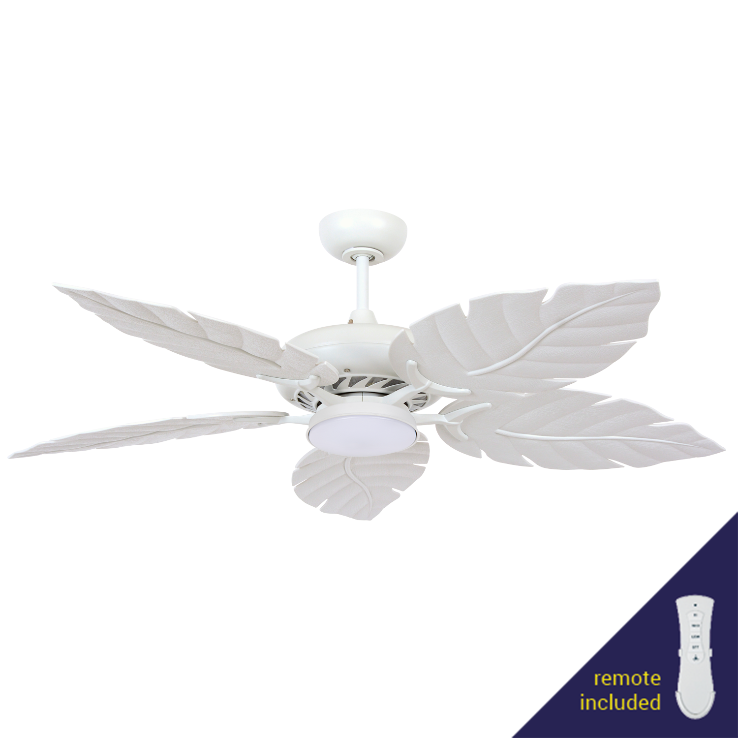 Palmetto White 80W AC Ceiling Fan incl. Light Kit & LED Globe