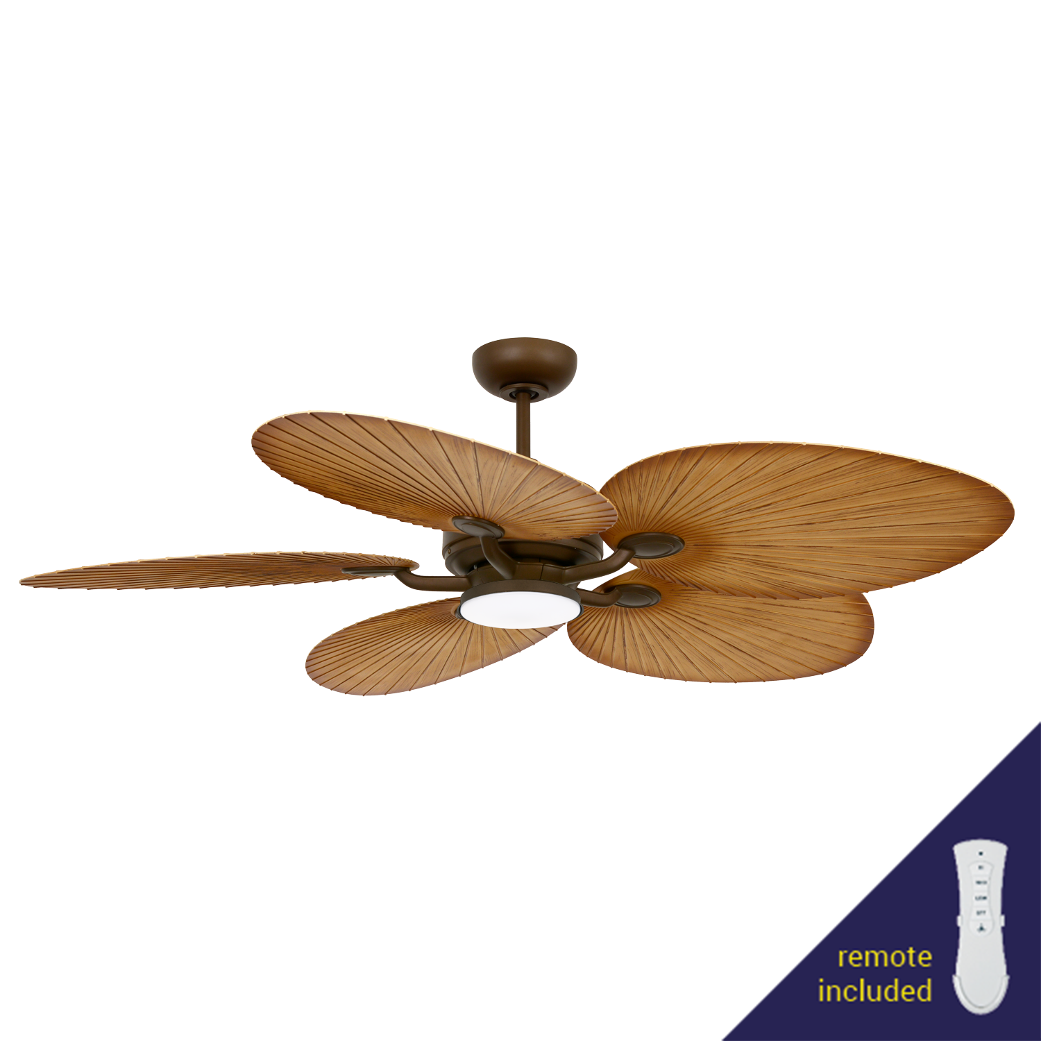 Alocasia Bronze 80W AC Ceiling Fan incl. Light Kit & LED Globe