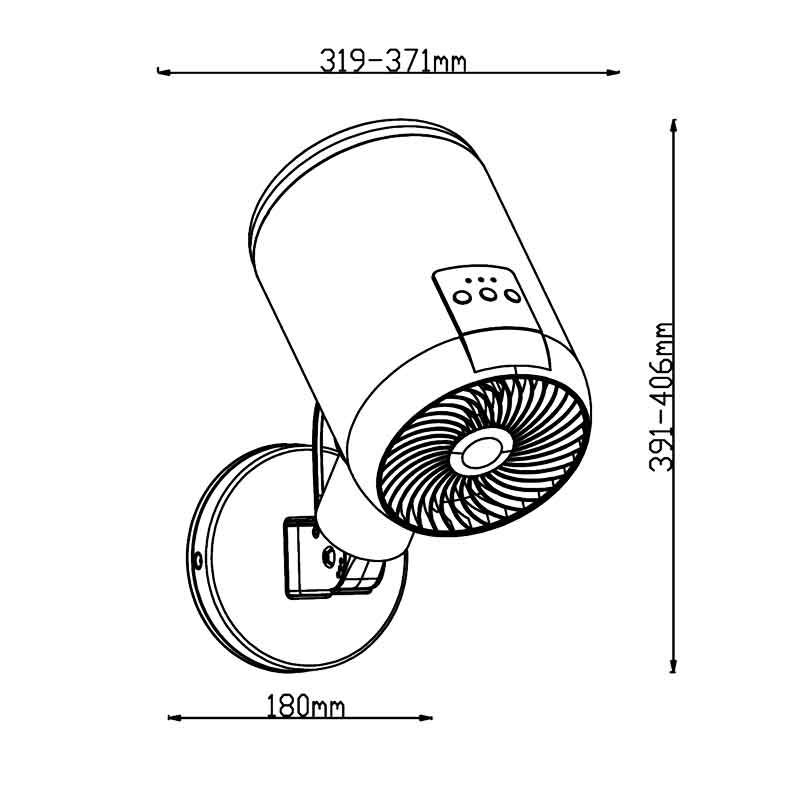 Jet 25W DC Matt White Wall Fan with Remote Control