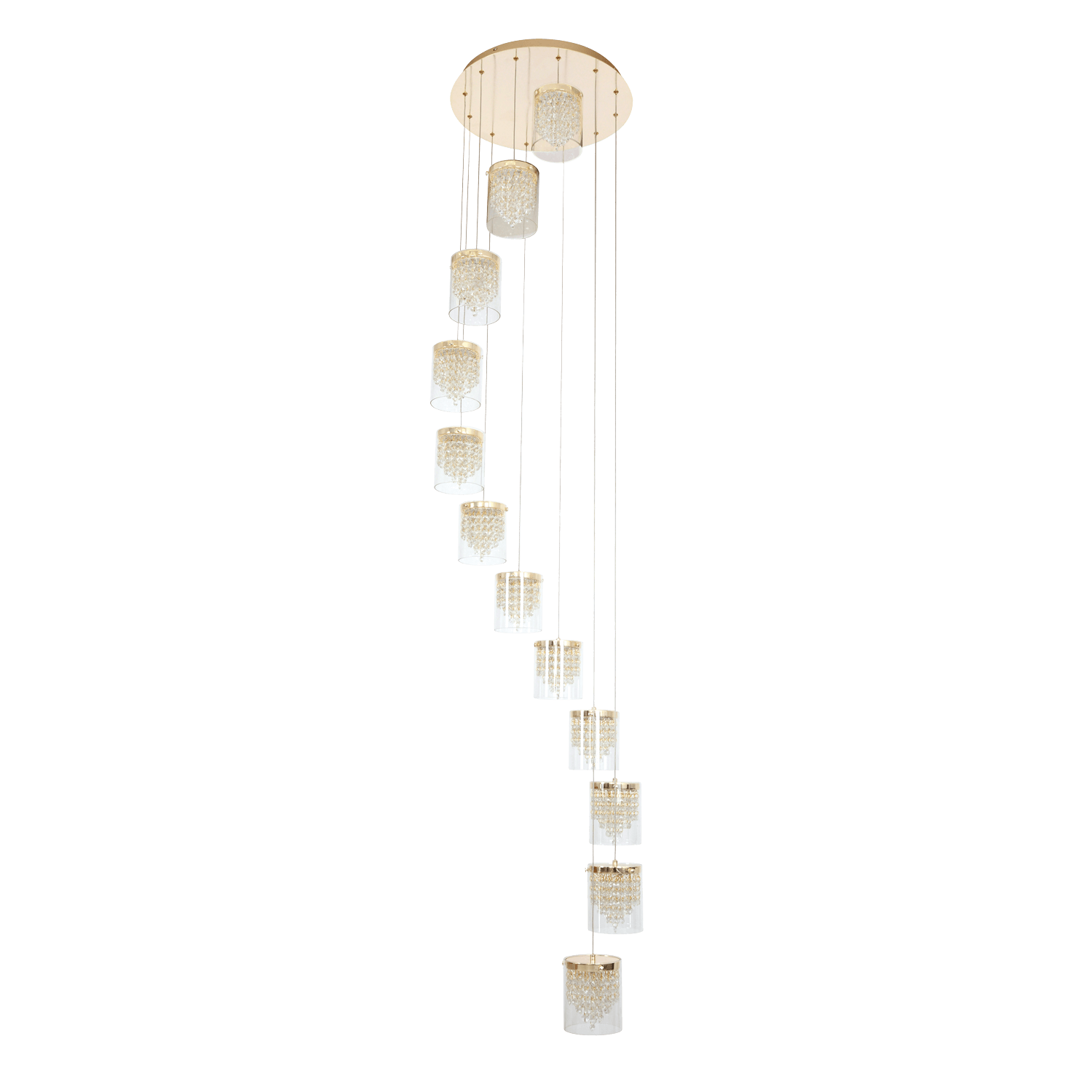 Pearl 12 Light 70W Champagne Gold LED Chandelier