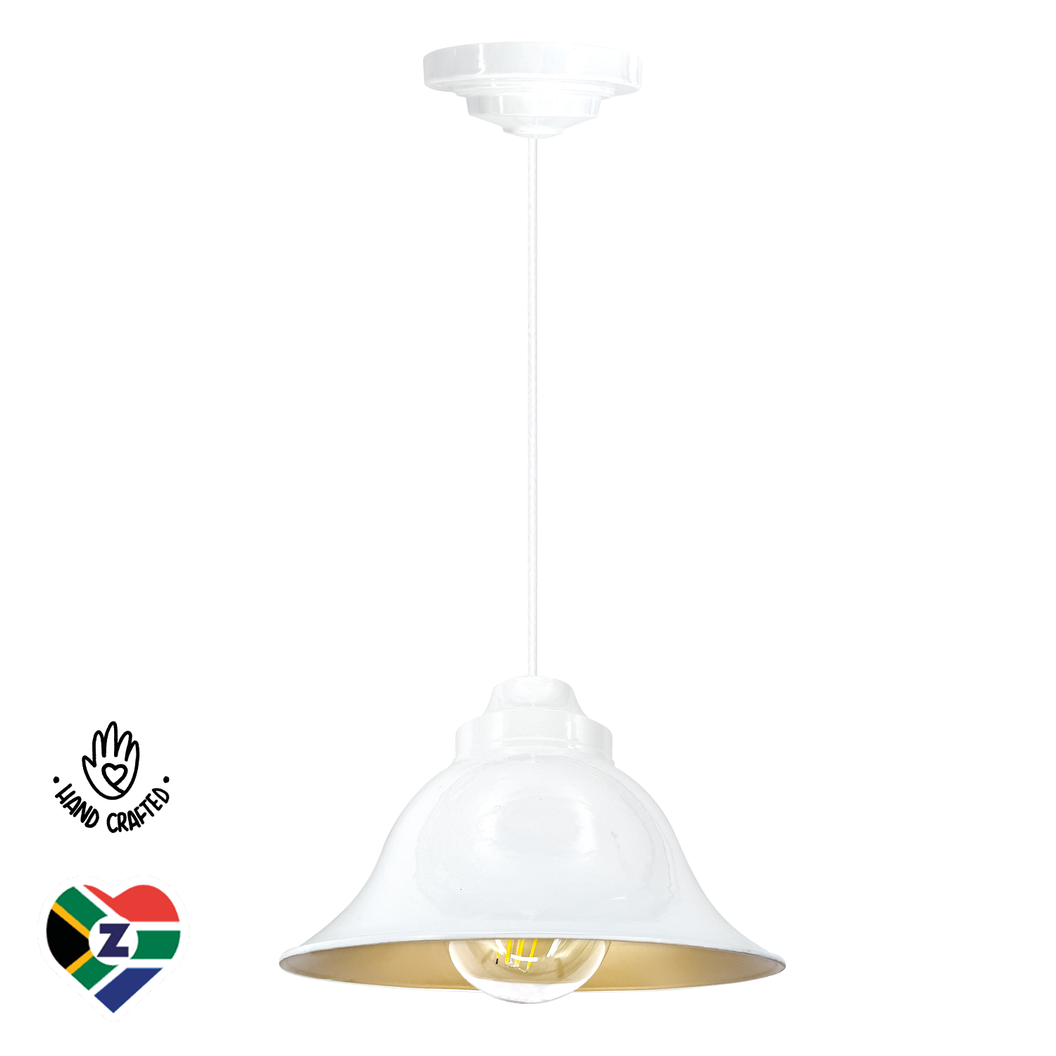 Ingolosi Gloss White Pendant With Gold Inside