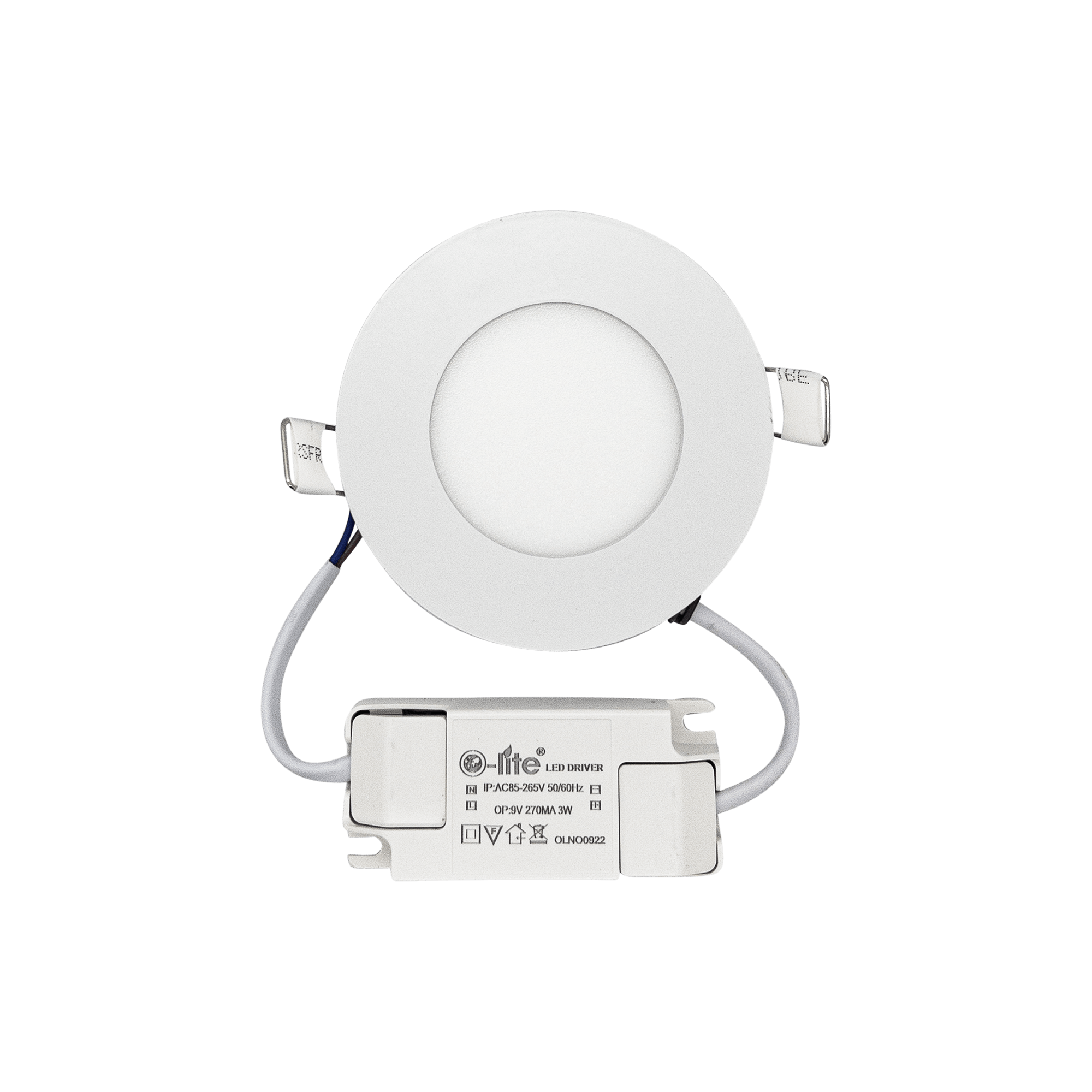 3W White Finish Warm White LED Downlight