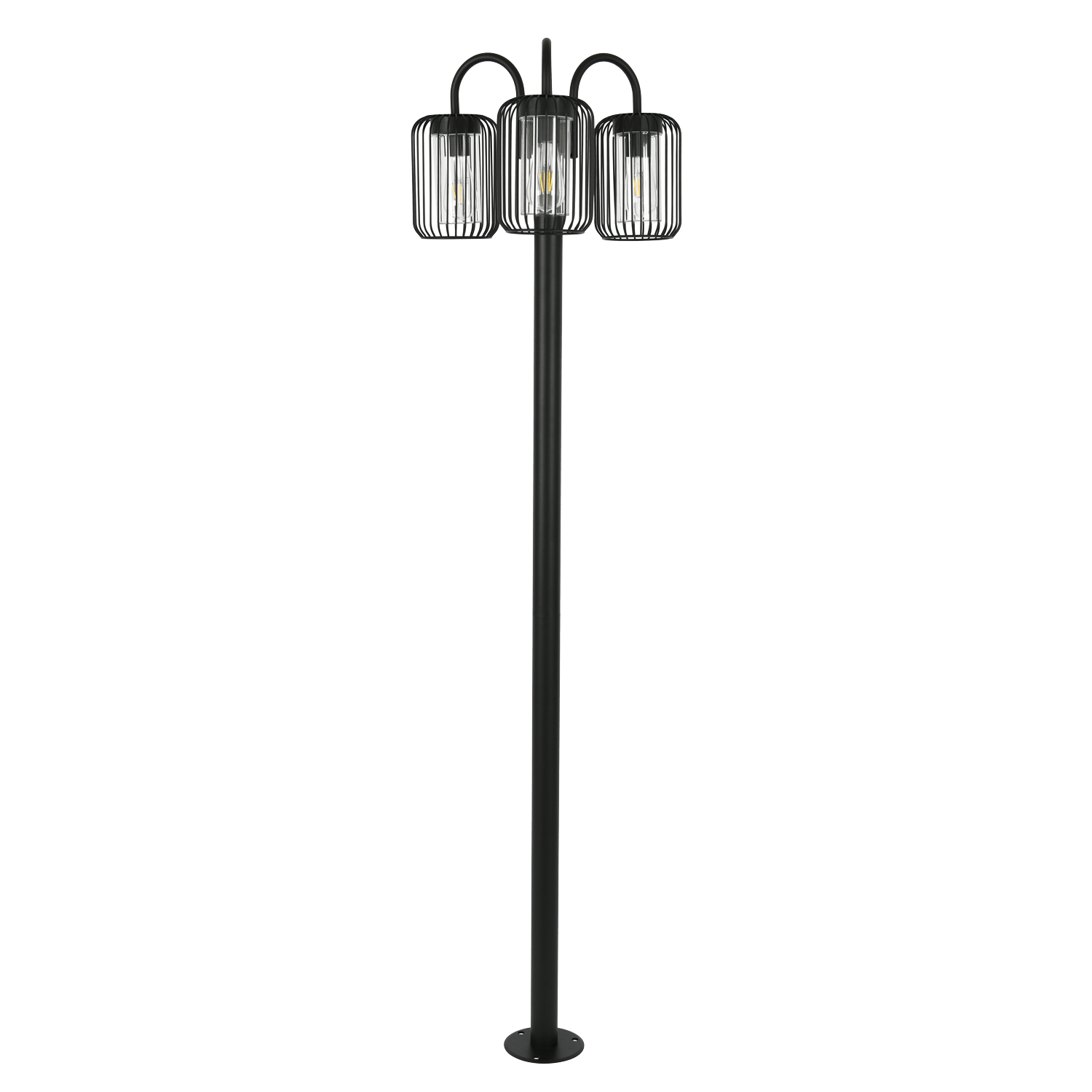 Koda Black 3 Light Outdoor Pole