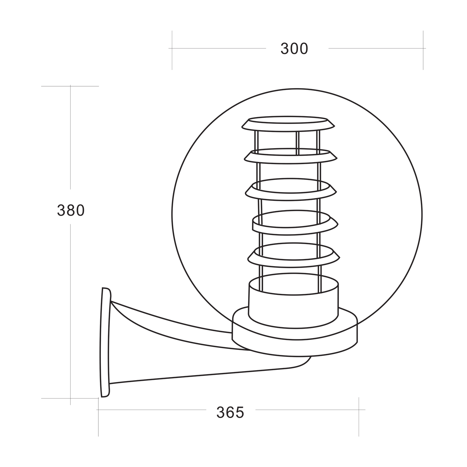 Madras Black Outdoor Wall Light with Clear Plastic Cover