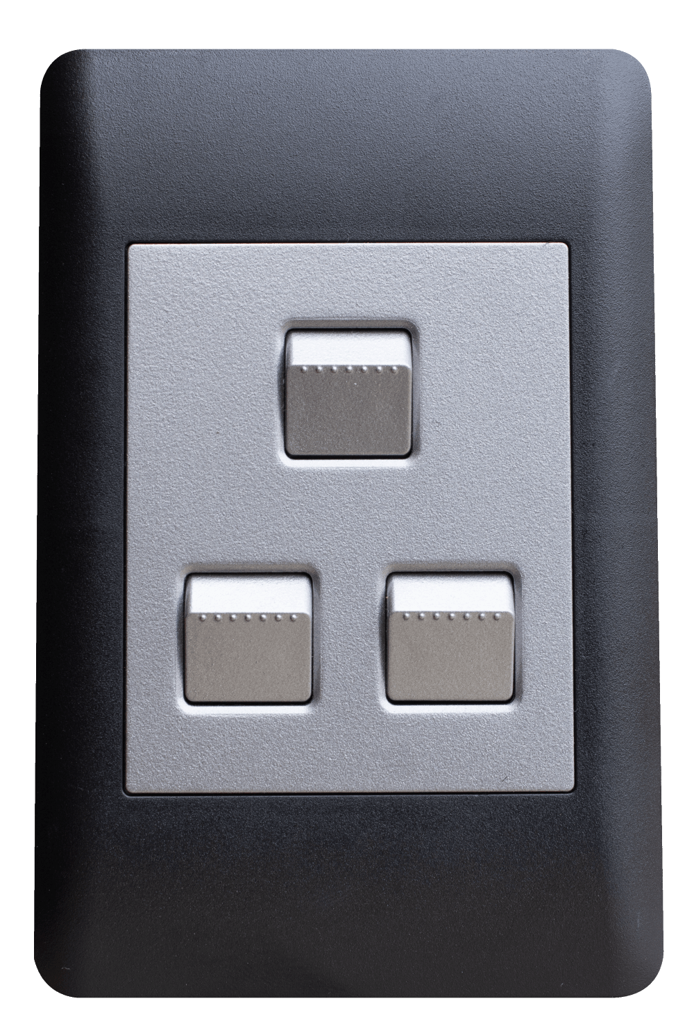 Apollo Titanium Black 4x2 1 Lever Dimmer and 2 Lever Switch