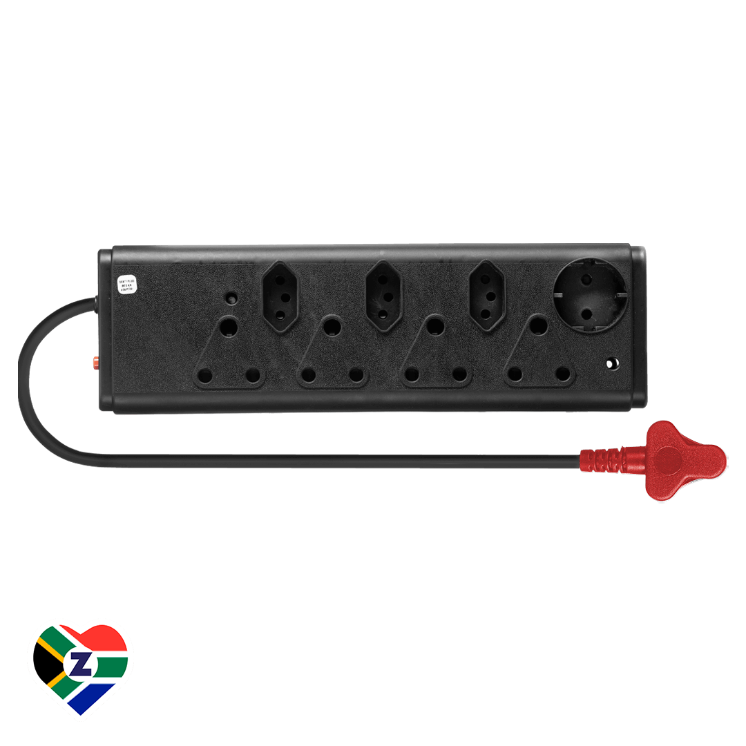 8 Way Black Multiplug with Surge Protection