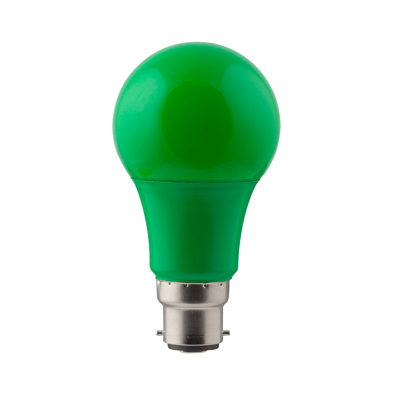 A60 7W BC & B22 Globes Green LED