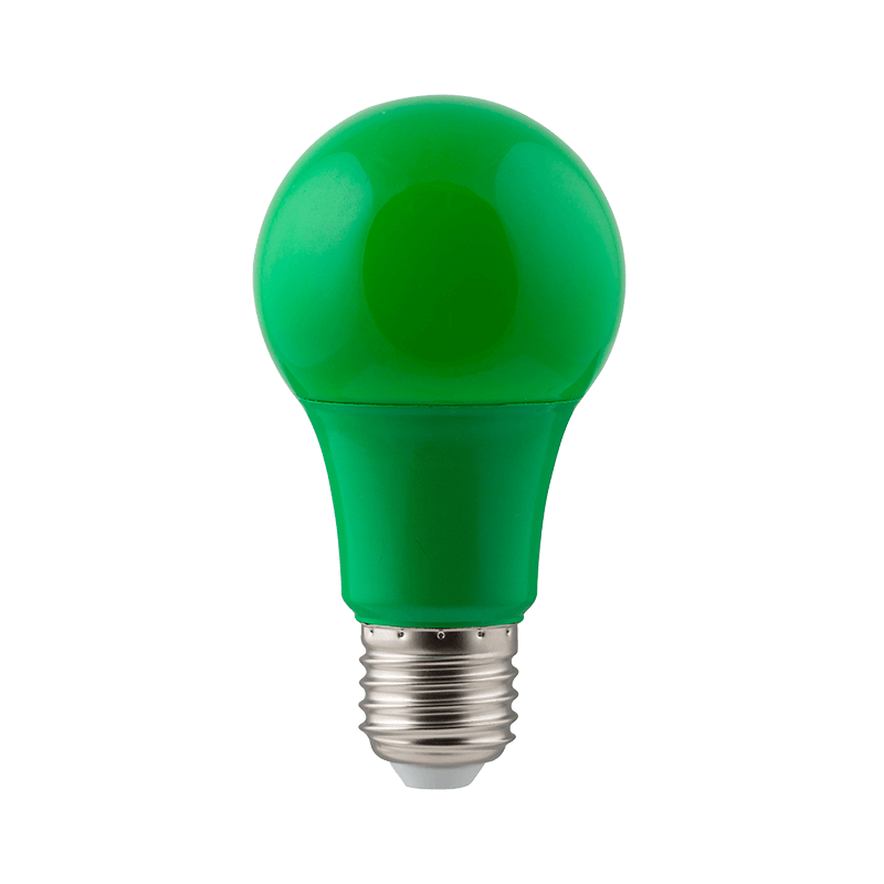 A60 7W ES & E27 Globes Green LED