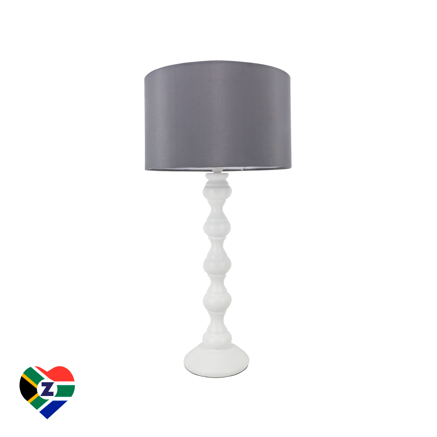 Akari White Table Lamp with Light Grey Shade