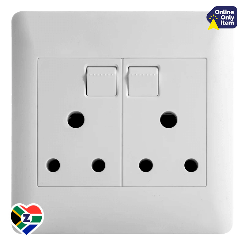 Apollo Contemporary White 4x4 Double Plug