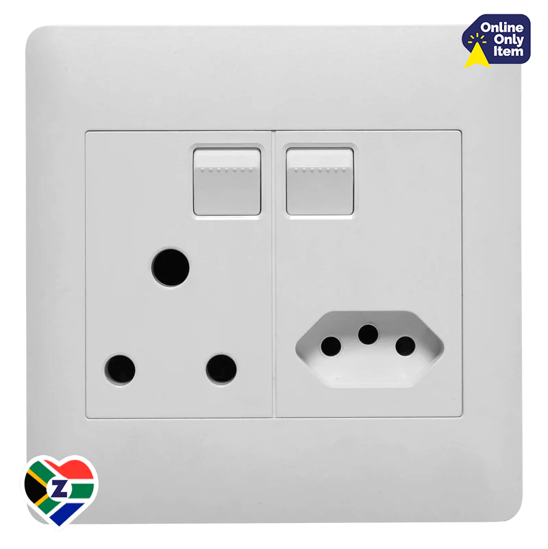 Apollo Contemporary White 4x4 Single Plug and Euro Plug