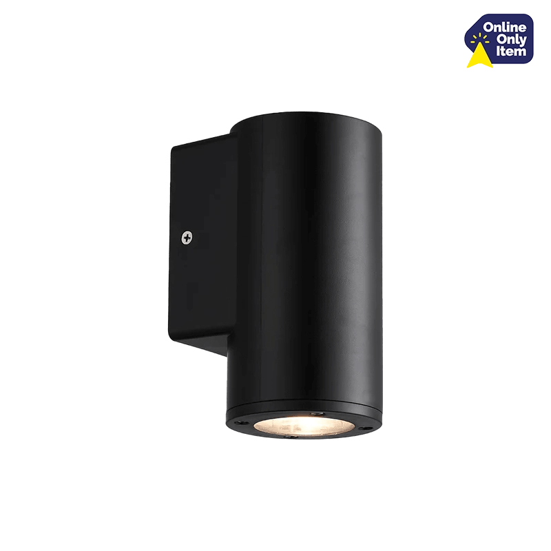 Argus Black Down Facing Round Outdoor Wall Light