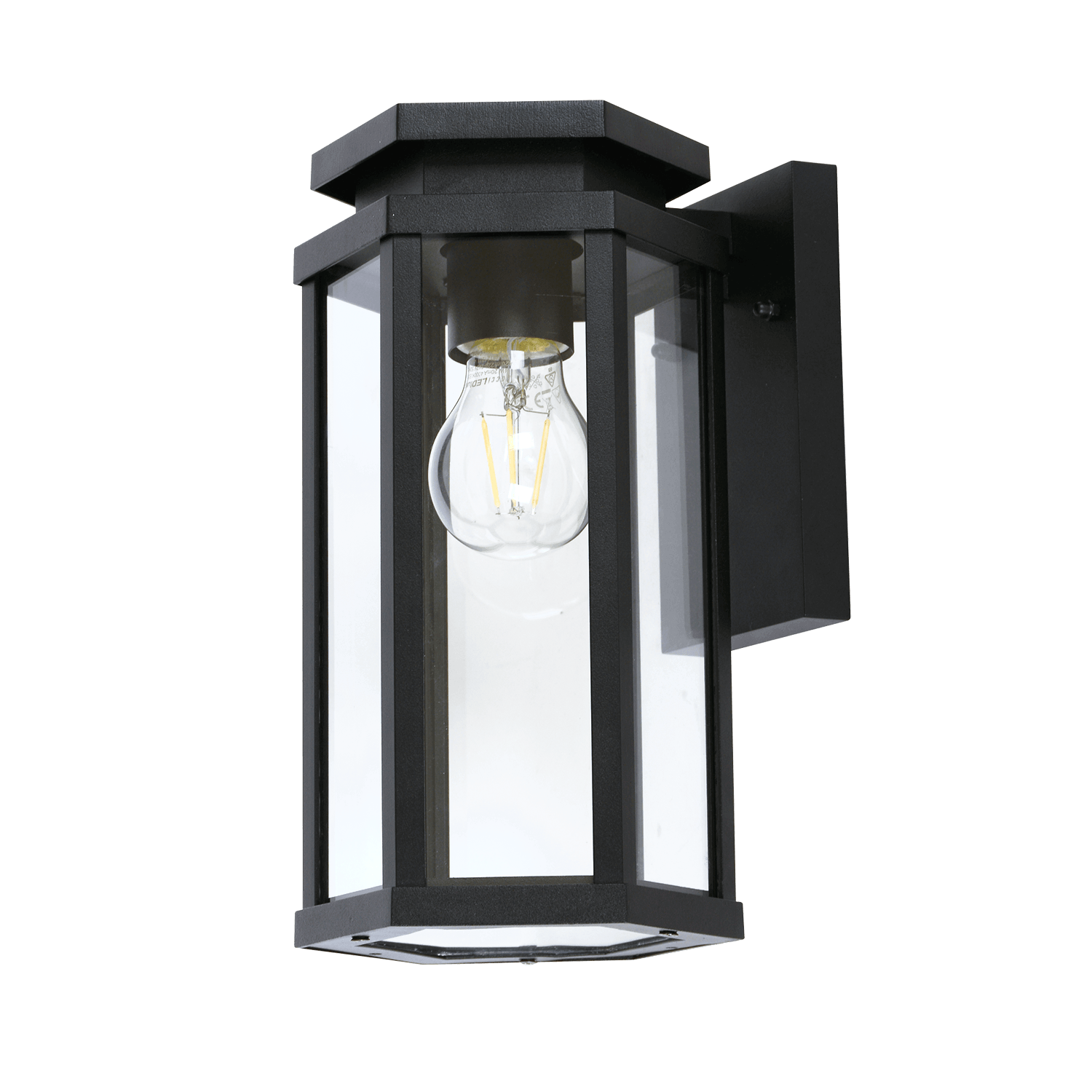 Cruise Black Outdoor Wall Light with Clear Glass