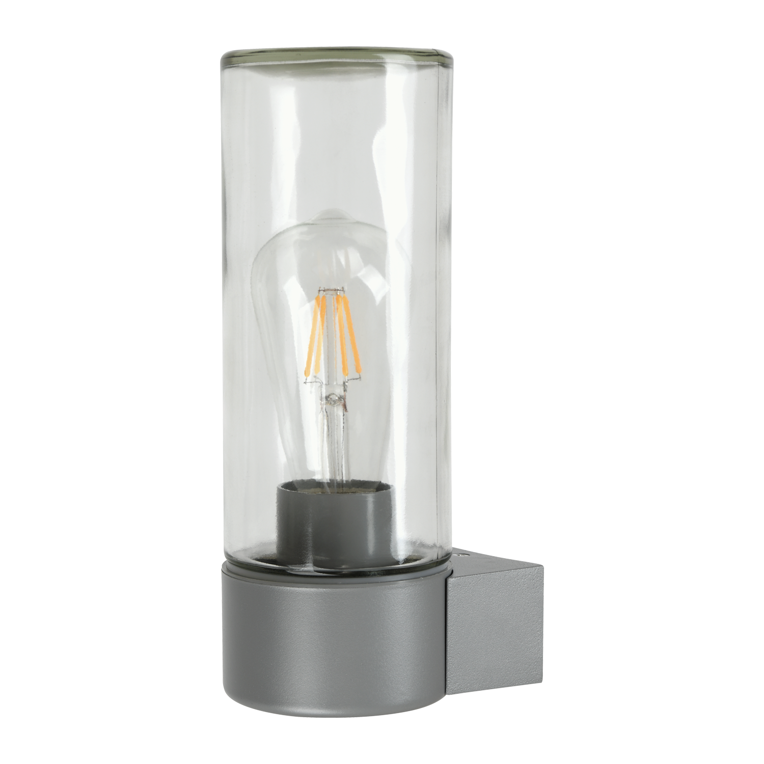 Dax Sand Grey Outdoor Wall Light with Clear Glass