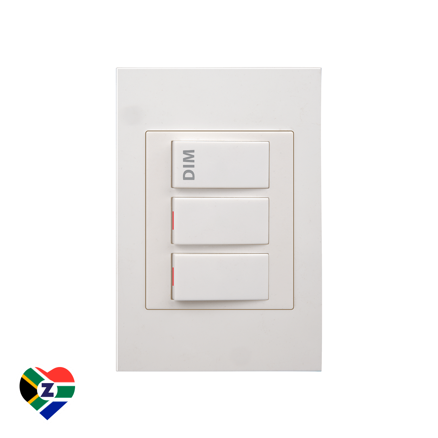 Dena Q 4x2 White 1 Lever Dimmer and 2 Lever 2 Way Switch