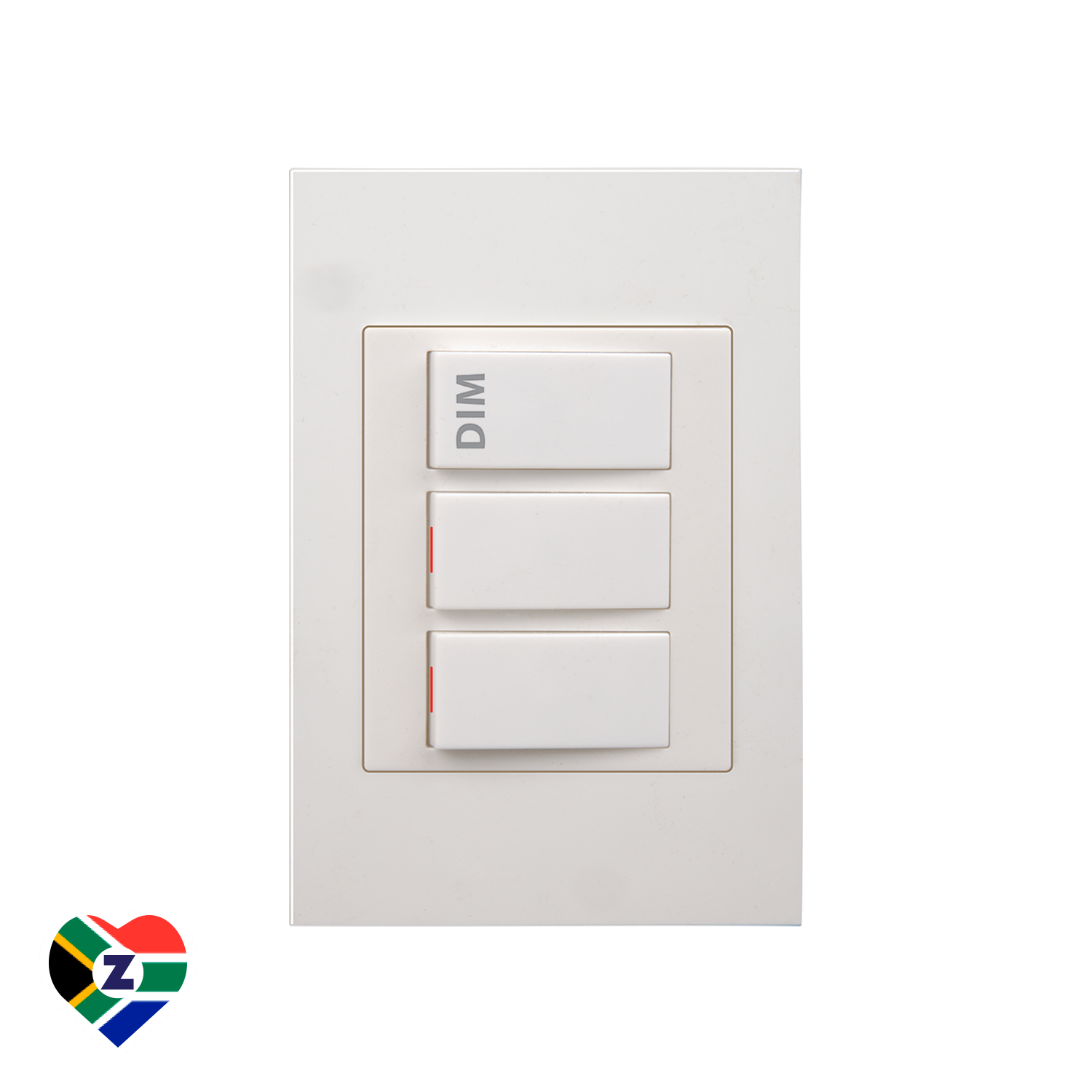 Dena Q 4x2 White 1 Lever Dimmer and 2 Lever Switch