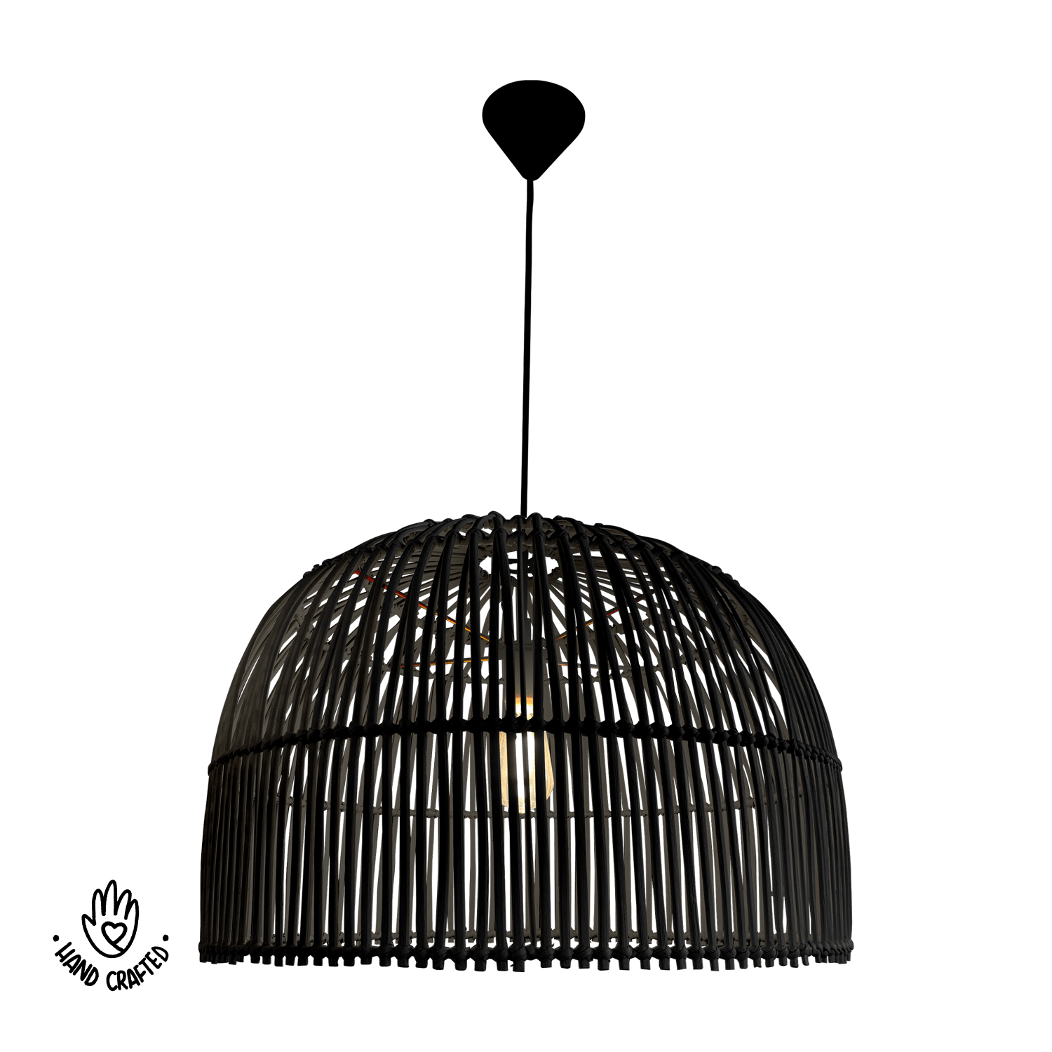 Black Rattan hanging Pendant light