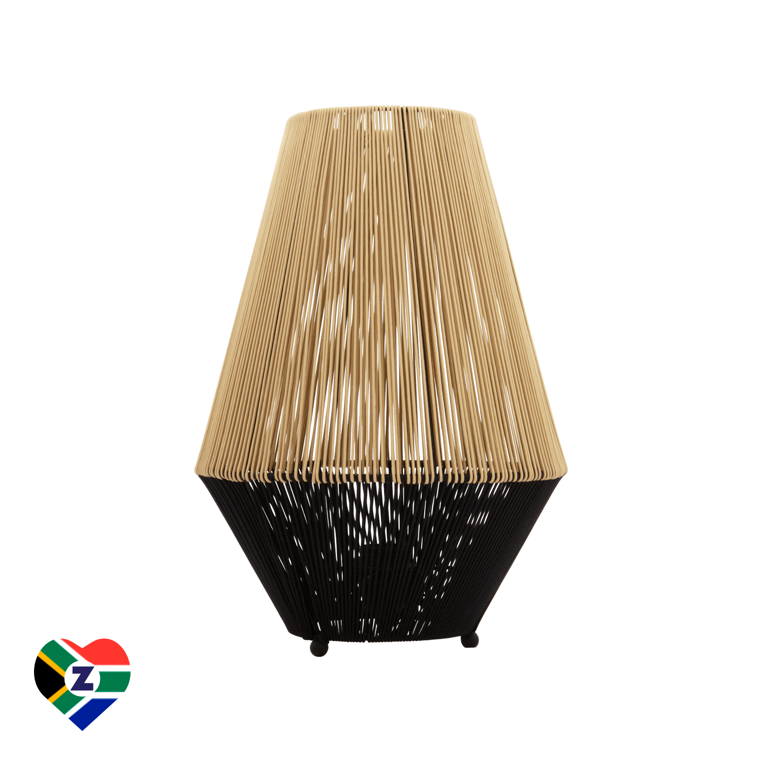 Black & Beige Woven Table Lamp