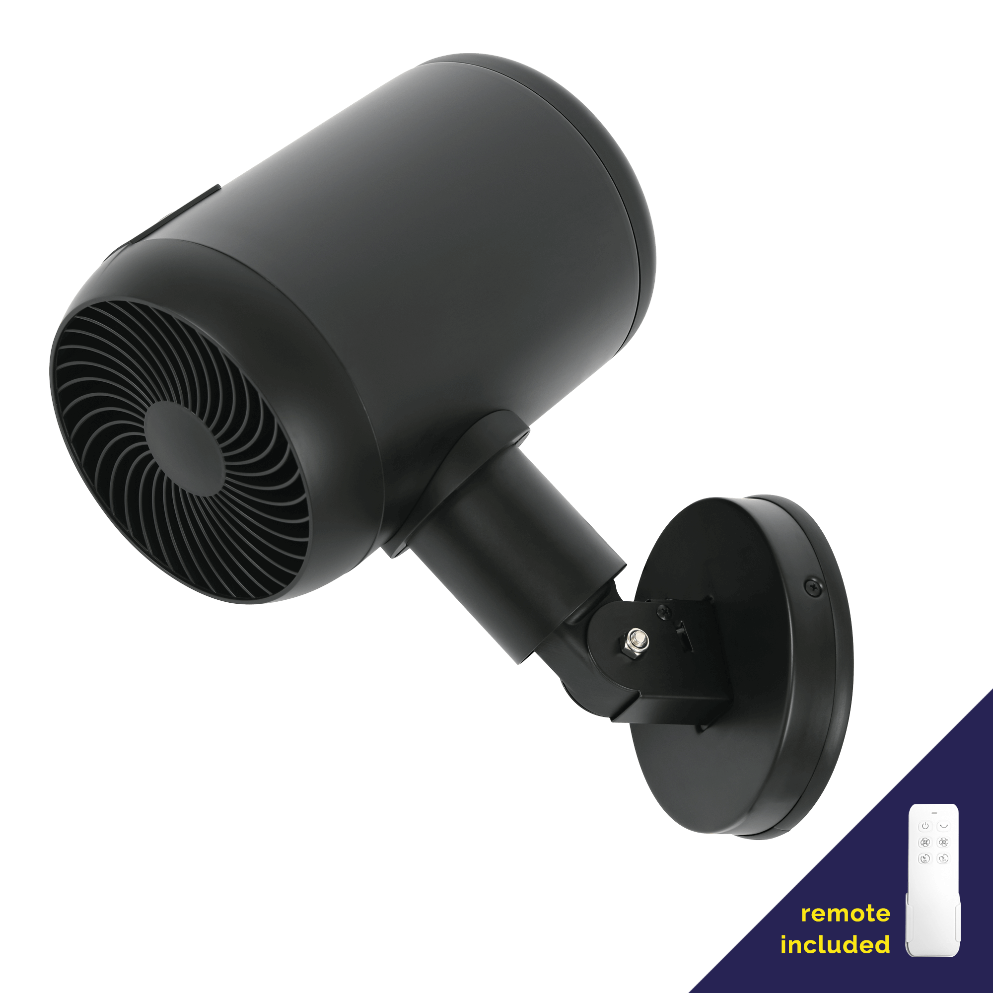 Jet 25W DC Matte Black Wall Fan with Remote Control