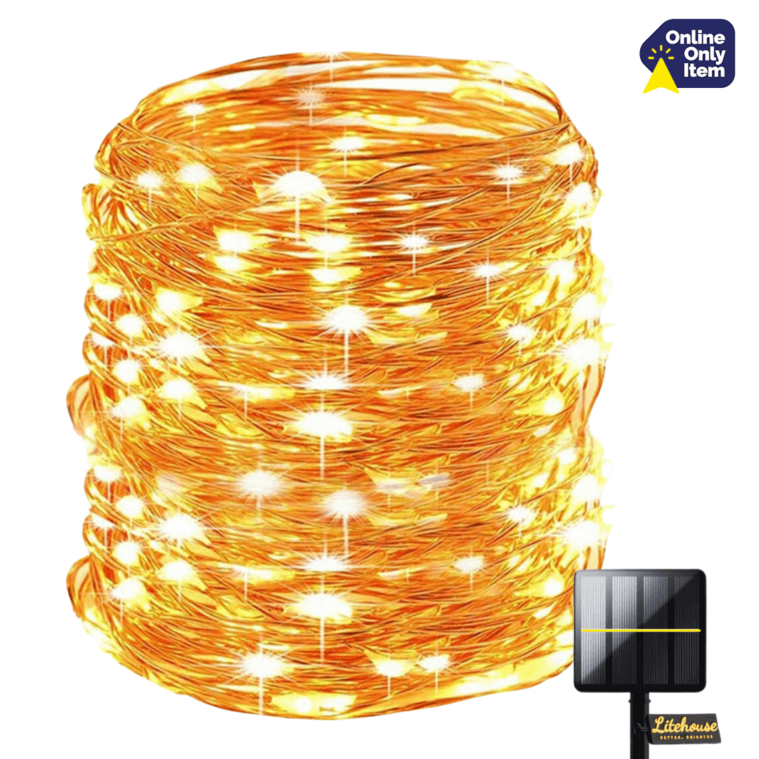 Litehouse 10M Solar Copper Fairy Lights