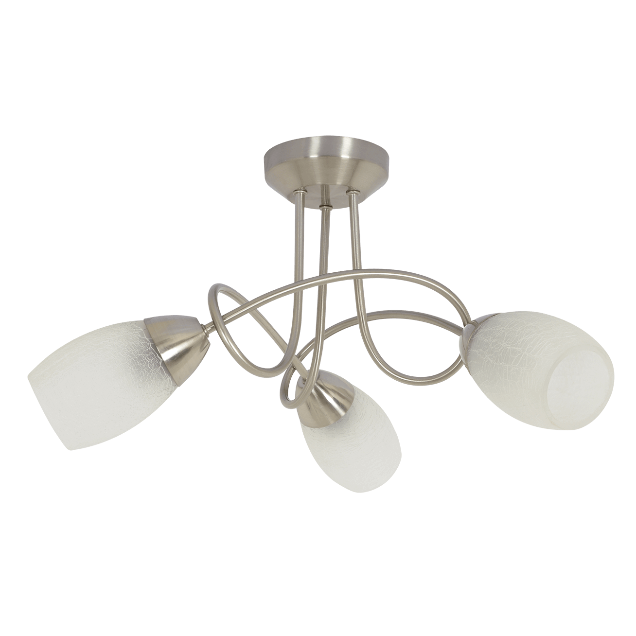 Mitis 3 Light Satin Nickel Ceiling Light with Frosted Glass