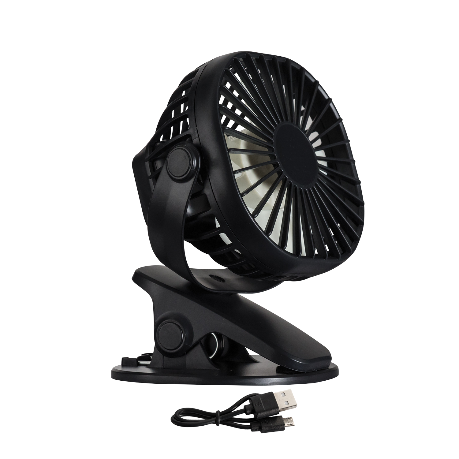 Rechargeable Black Mini Desk/Clip-On Fan