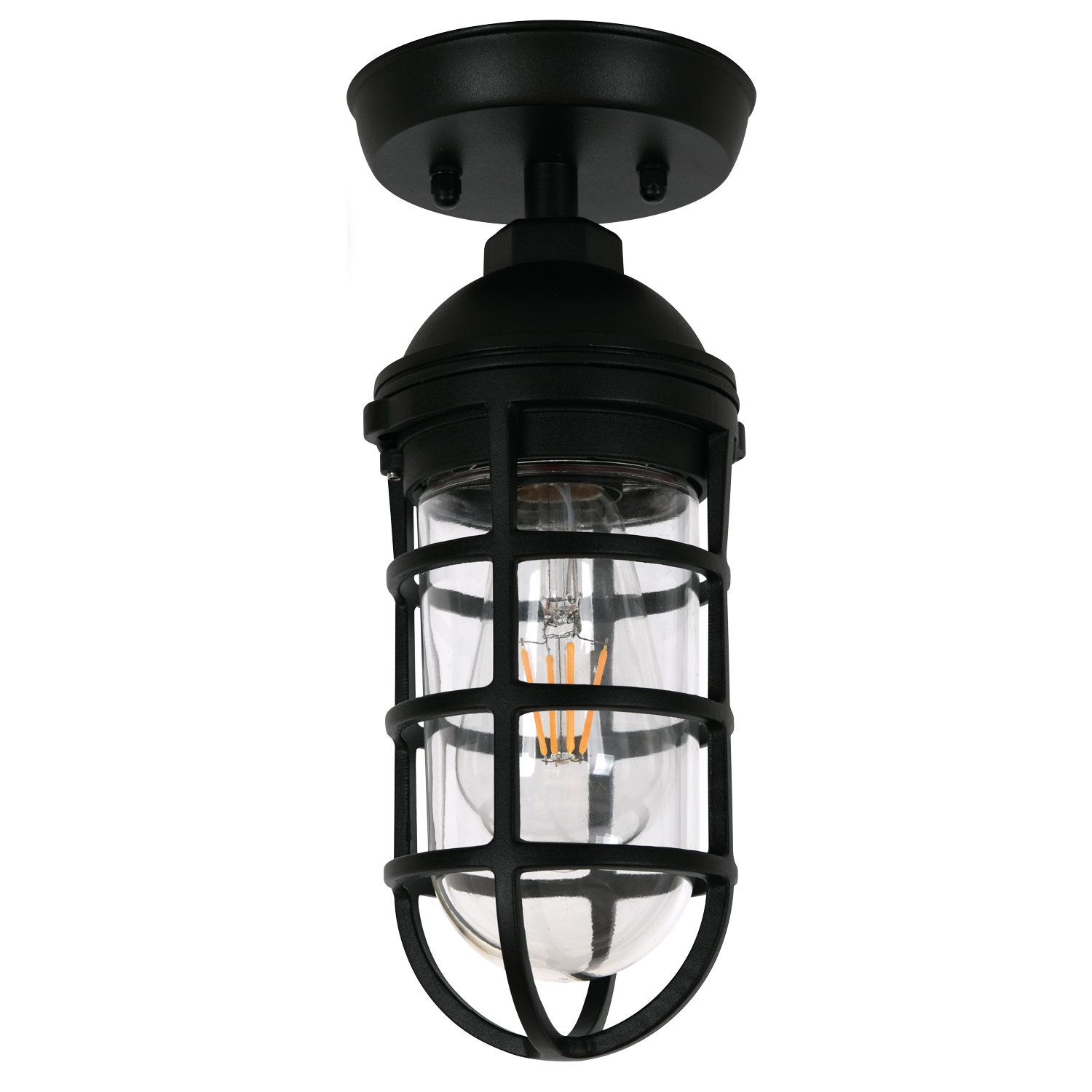 Route Sand Black Outdoor Ceiling Light