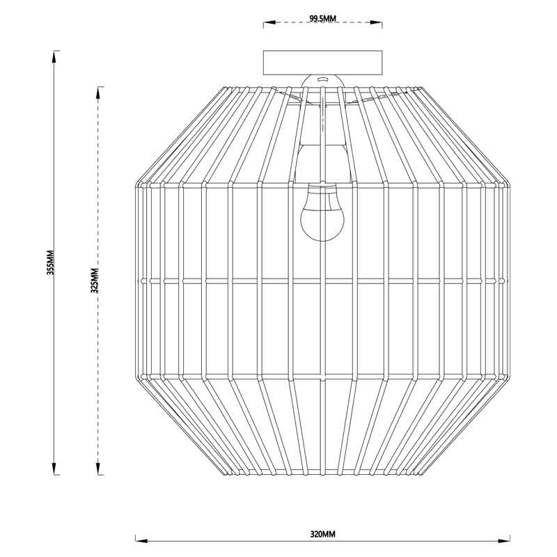 Sable Rattan Ceiling Light