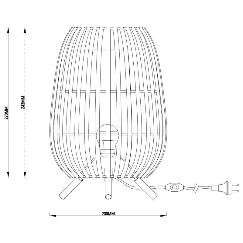 Sable Rattan Table Lamp