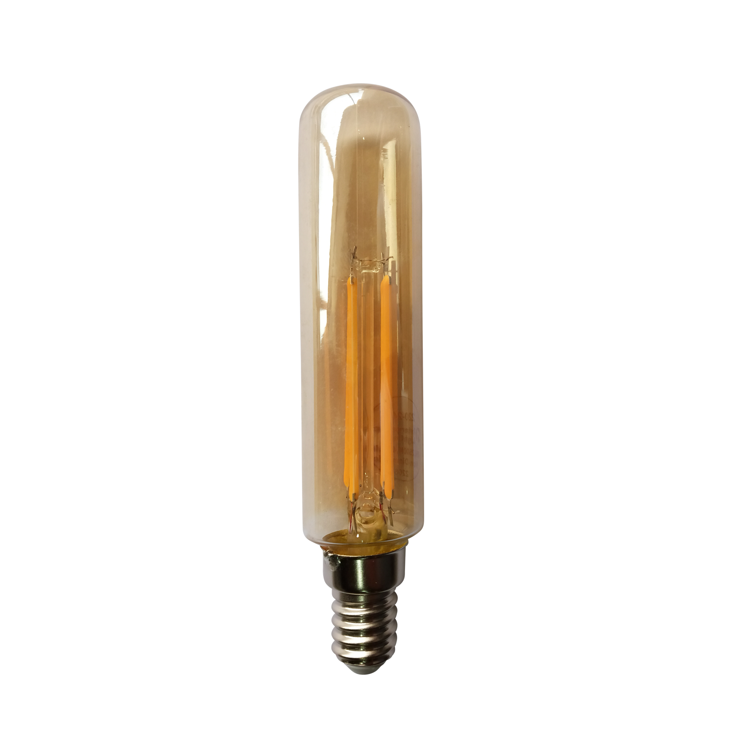 T25 4W E14 Amber Warm White Tubular LED Filament Globe