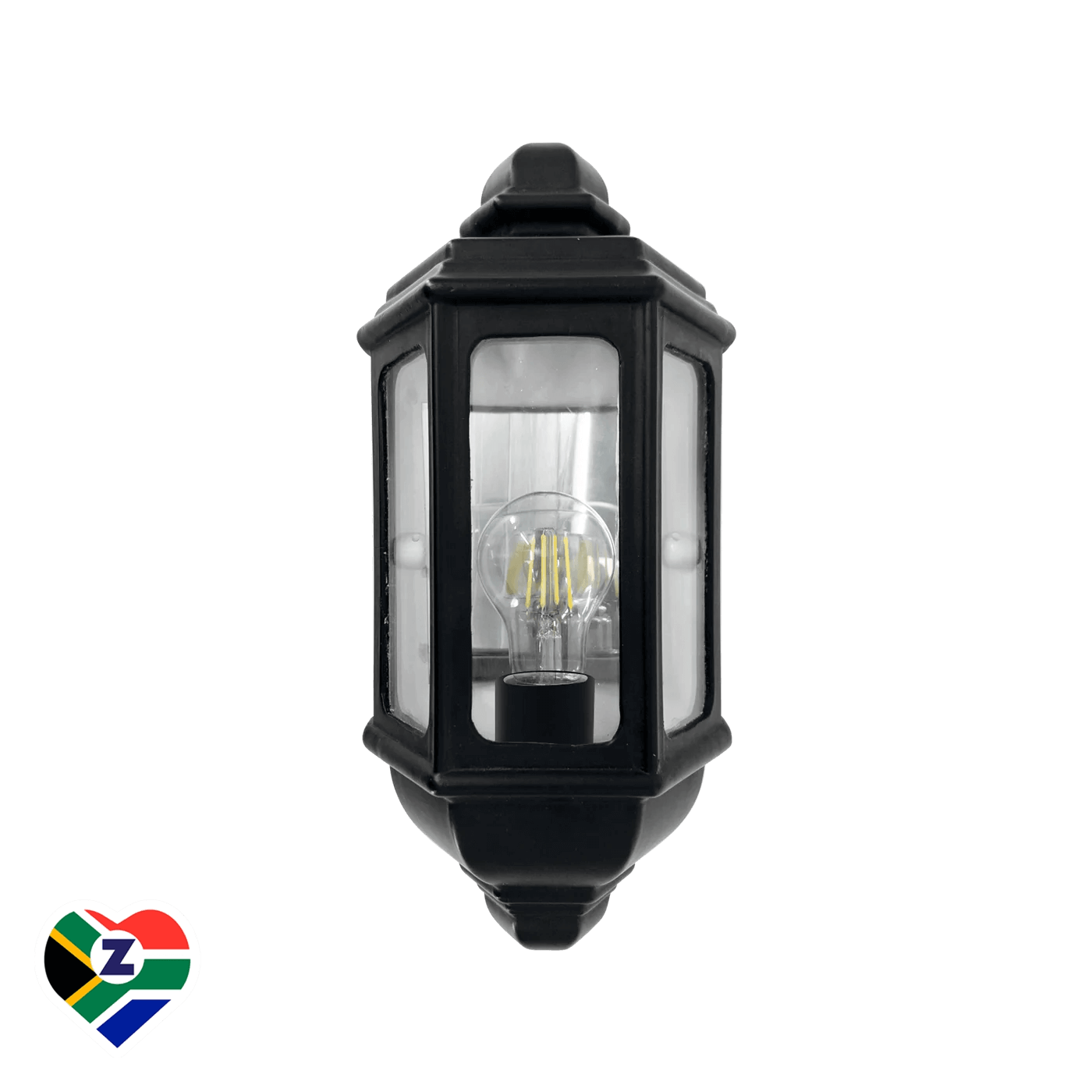 Zola Black Resin and Glass Outdoor Wall Light