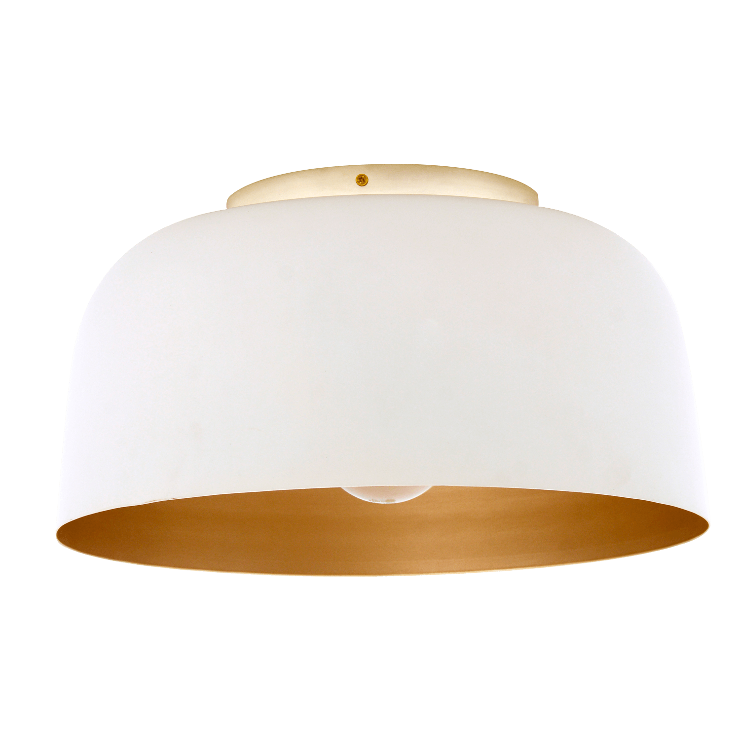 White Ceiling Light with Champagne Gold Inner and Base Ceiling Light