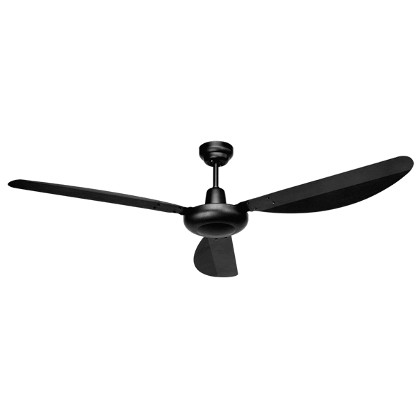 Three blade matt black ceiling fan