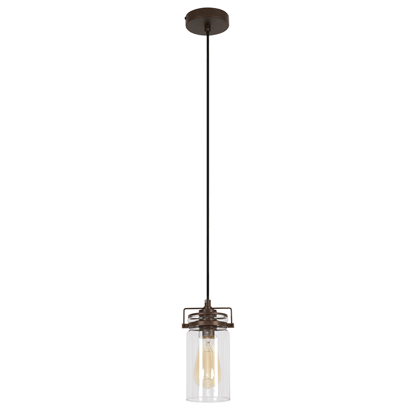 Linden Brown Pendant light with Glass