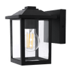 Quinn Black Outdoor Wall Light with Clear Glass