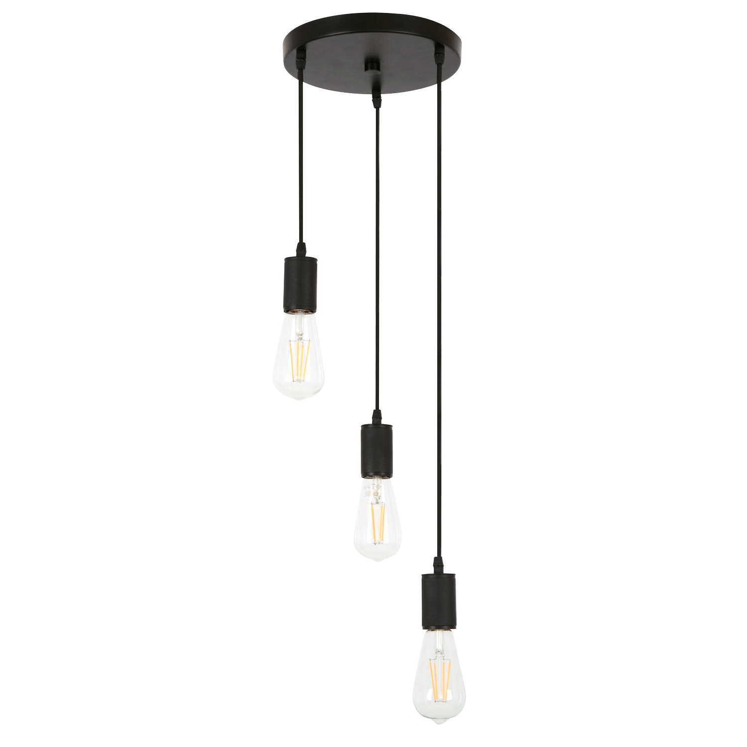 Reece 3 light black pendant light